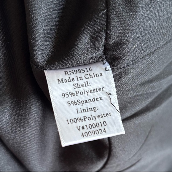 Coldwater Creek Midi Dress Sz M (10-12) Mesh Overlay Ruched Waistband Black Tan - Picture 9 of 12